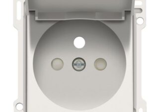 Niko Pure steel white Centraalplaat + klapdeksel wandcontactdoos 2P+A(pen)+veiligheid Niko Pure White steel