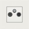Niko Pure steel white Centraalplaat voor coaxaansluiting tv + satelliet Niko Pure White steel