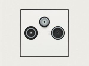 Niko Pure steel white Centraalplaat voor coaxaansluiting tv + satelliet Niko Pure White steel