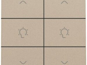 Niko Pure steel champagne Home Control 2-voudige bediening dimmer met 6-voudige toets