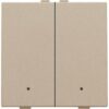 Niko Pure steel champagne Tweevoudige drukknop met leds en comfortsensoren voor Niko Home Control 157-52202 RAL 080 70 10