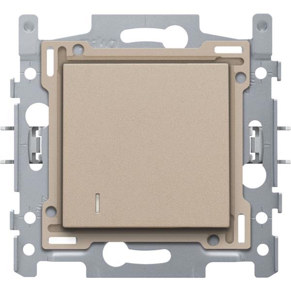 Niko Pure steel champagne Hotelkaartschakelaar 10A 250V AC met NO/NC contact Niko Pure Champagne steel