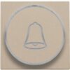 Niko Pure steel champagne Toets met doorschijnende ring en belsymbool voor drukknop 6A Niko Pure Champagne steel