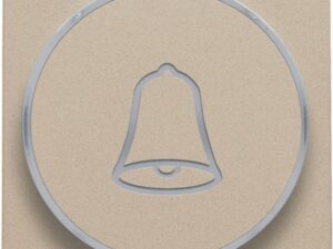 Niko Pure steel champagne Toets met doorschijnende ring en belsymbool voor drukknop 6A Niko Pure Champagne steel