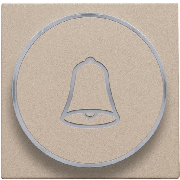 Niko Pure steel champagne Toets met doorschijnende ring en belsymbool voor drukknop 6A Niko Pure Champagne steel
