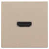 Niko Pure steel champagne Contactdoos met HDMI-naar-HDMI-aansluiting Niko Pure Champagne steel