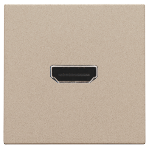 Niko Pure steel champagne Contactdoos met HDMI-naar-HDMI-aansluiting Niko Pure Champagne steel