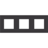 Niko Pure alu black Afdekplaat (71mm) 3-voudig horizontaal Niko Pure Alu Black