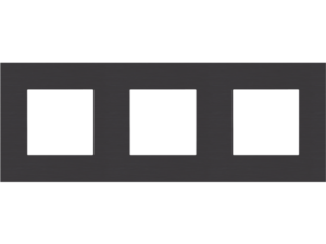 Niko Pure alu black Afdekplaat (71mm) 3-voudig horizontaal Niko Pure Alu Black