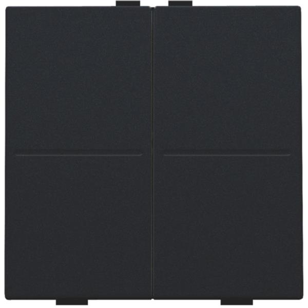 Niko Pure steel black Toets 2-voudig voor busdrukknop of RF-wandzender Niko draadloze schakelaar met vier toetsen
