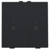 Niko Pure steel black Toets 2-voudig I-0 voor busdrukknop of RF-wandzender Niko draadloze schakelaar met vier toetsen