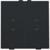 Niko Pure steel black Toets 2-voudig op & neer voor busdrukknop of RF-wandzender Niko draadloze schakelaar met vier toetsen