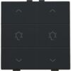 Niko Pure steel black Home Control 2-voudige bediening dimmer met 6-voudige toets 161-51046 RAL 9004