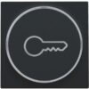 Niko Pure steel black Toets met doorschijnende ring en sleutelsymbool voor drukknop 6A Niko Pure Black Steel