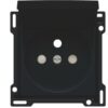 Niko Pure steel black Centraalplaat met klapdeksel voor wandcontactdoos 2P+A (pen)+veiligheid Niko Pure Black Steel