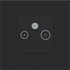 Niko Pure steel black Centraalplaat voor coax-aansluiting tv + satelliet Niko Pure Black Steel