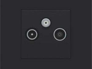 Niko Pure steel black Centraalplaat voor coax-aansluiting tv + satelliet Niko Pure Black Steel