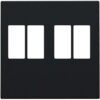 Niko Pure steel black Centraalplaat voor 2-voudige luidsprekeraansluiting Niko Pure Black Steel