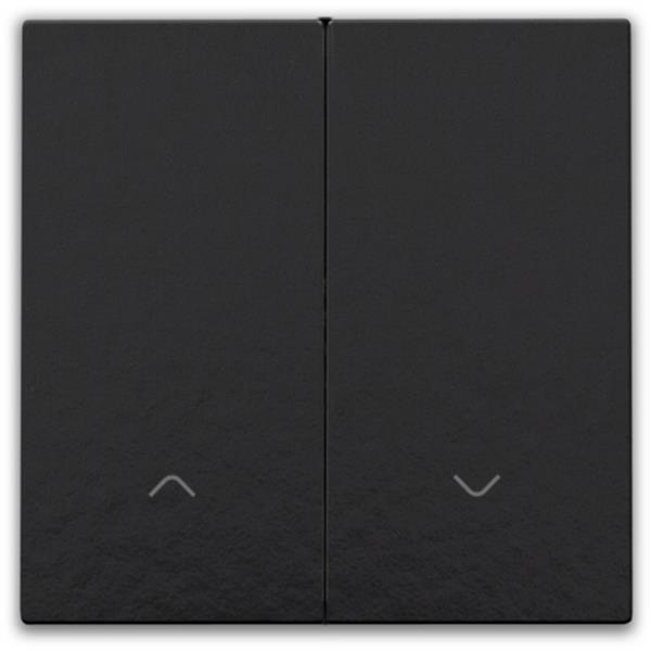 Niko Pure bakelite piano Toets dubbel voor elektronische rolluikschakelaar Niko Pure Bakelite piano black