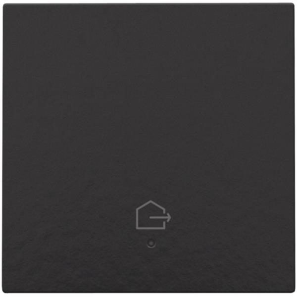 Niko Pure bakelite piano Drukknop met led symbool ”woning verlaten” Niko Pure Bakelite piano black