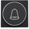 Niko Pure bakelite piano Toets met ring met symbool ‘bel’ voor drukknop 6A Niko Pure Bakelite piano black