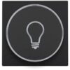 Niko Pure bakelite piano Toets met ring met symbool ‘lamp’ voor drukknop 6A Niko Pure Bakelite piano black