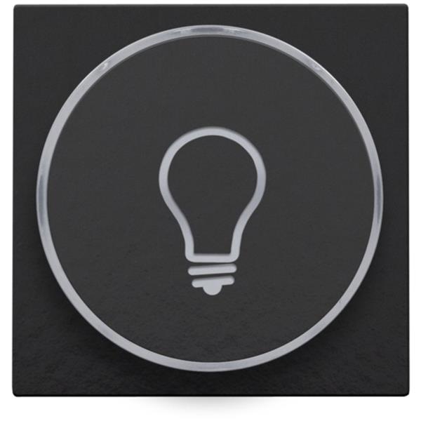 Niko Pure bakelite piano Toets met ring met symbool ‘lamp’ voor drukknop 6A Niko Pure Bakelite piano black