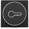 Niko Pure bakelite piano Toets met ring met symbool ‘sleutel’ voor drukknop 6A Niko Pure Bakelite piano black