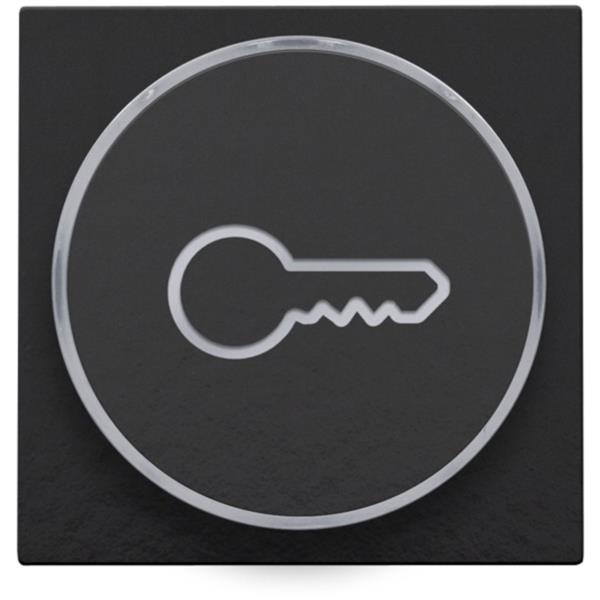 Niko Pure bakelite piano Toets met ring met symbool ‘sleutel’ voor drukknop 6A Niko Pure Bakelite piano black