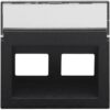 Niko Pure bakelite piano Centraalplaat data 2x RJ schuine uitgang Niko Pure Bakelite piano black