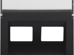 Niko Pure bakelite piano Centraalplaat data 2x RJ schuine uitgang Niko Pure Bakelite piano black