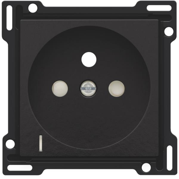 Niko Pure bakelite piano Centraalplaat met lens voor stopcontact 2P+A en veiligheid 28