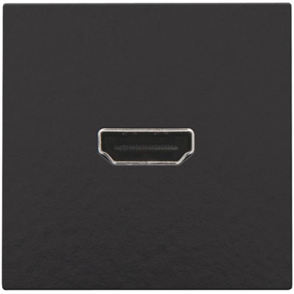 Niko Pure bakelite piano Contactdoos met HDMI-naar-HDMI-aansluiting Niko Pure Bakelite piano black