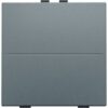 Niko Pure alu steel grey Toets voor drukknop of RF-wandzender 2-voudig Niko Draadloze schakelaar met twee toetsen