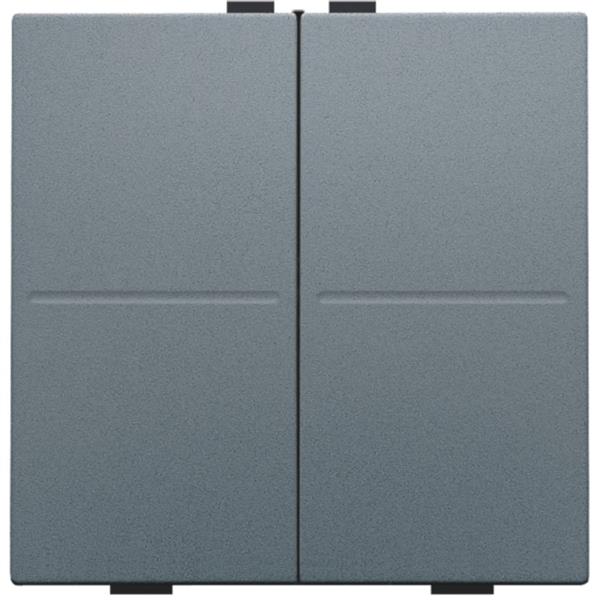 Niko Pure alu steel grey Toets 2-voudig voor drukknop of RF-wandzender 4-voudig Niko draadloze schakelaar met vier toetsen