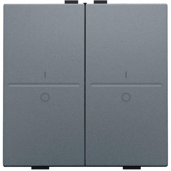 Niko Pure alu steel grey Toets 2-voudig I/0 voor drukknop of RF-wandzender 4-voudig Niko draadloze schakelaar met vier toetsen