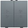 Niko Pure alu steel grey Toets 2-voudig ventilator 0-3 vr drukknop of RF-wandzender 4-voudig Niko draadloze schakelaar met vier toetsen