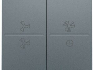 Niko Pure alu steel grey Toets 2-voudig ventilator 0-3 vr drukknop of RF-wandzender 4-voudig Niko draadloze schakelaar met vier toetsen