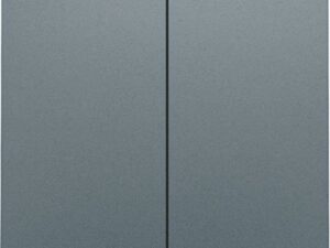 Niko Pure alu steel grey Toets dubbel voor elektronische schakelaar of drukknop – Niko slimme tweevoudige schakelaar met 2 bedieningsknoppen