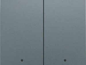 Niko Pure alu steel grey Toets 2-voudig met lens voor elektronische schakelaar of drukknop Niko slimme tweevoudige schakelaar met 2 bedieningsknoppen