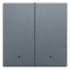 Niko Pure alu steel grey Toets 2-voudig met lens voor elektronische rolluikschakelaar Niko Pure alu steel grey