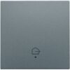 Niko Pure alu steel grey Toets met lens voor geconnecteerde schakelaar ”woning verlaten” Niko Pure alu steel grey