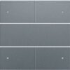 Niko Pure alu steel grey afwerkingsset voor 4-voudige potentiaalvrije drukknop 24 V met leds Niko drukknop 4 voudig 24 Volt met LED