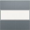 Niko Pure alu steel grey afwerkingsset voor 4-voudige potentiaalvrije drukknop 24 V met tekstveld Niko drukknop 4 voudig 24 Volt