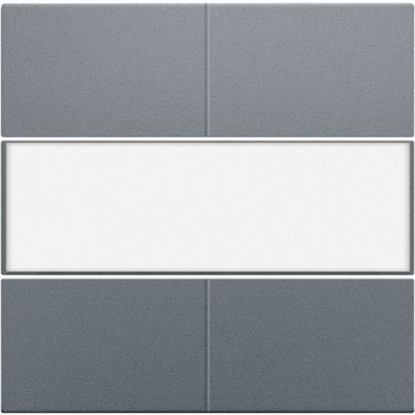 Niko Pure alu steel grey afwerkingsset voor 4-voudige potentiaalvrije drukknop 24 V met tekstveld Niko drukknop 4 voudig 24 Volt