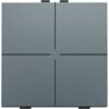 Niko Pure alu steel grey Drukknop 4-voudig voor Home Control Niko home control viervoudige drukknop