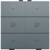 Niko Pure alu steel grey Dubbele motorsturingsbediening voor Home Control Niko home control tweevoudige motorsturing