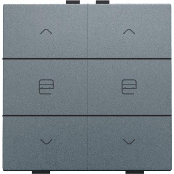 Niko Pure alu steel grey Dubbele motorsturingsbediening voor Home Control Niko home control tweevoudige motorsturing