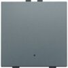 Niko Pure alu steel grey Drukknop met led voor Home Control Niko home control enkelvoudige drukknop met led