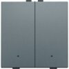Niko Pure alu steel grey Drukknop 2-voudig met led voor Home Control Niko home control tweevoudige drukknop met leds